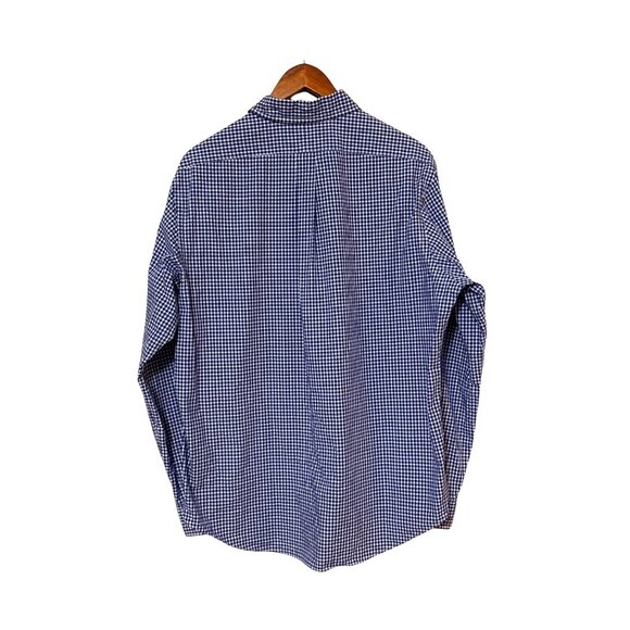 Ralph Lauren Mens Blue Gingham Check Button-Down Shirt XL Cotton Classic Fit - Picture 2 of 6